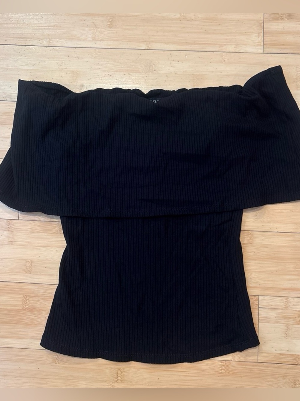 Women’s Off-Shoulder Ribbed Set - Black